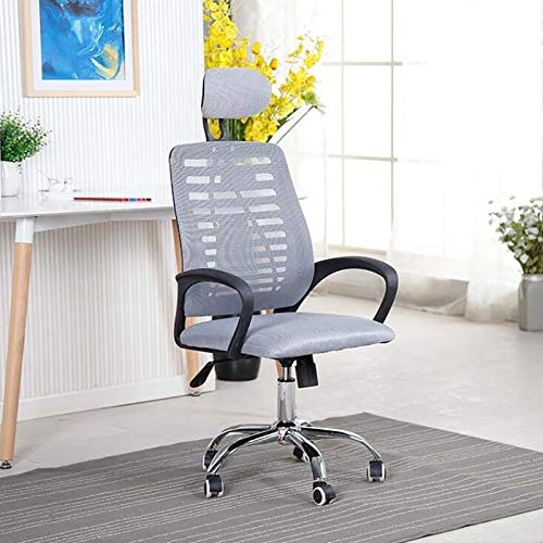 SGKOMN Bürostuhl Gaming-Stuhl Computerstuhl Ergonomischer Computerstuhl Schreibtischstuhl mit hoher Rückenlehne und Kopfstütze, Lordosenstütze, Bürostuhl aus Netzgewebe, ve, Gray-19x29inch von SGKOMN