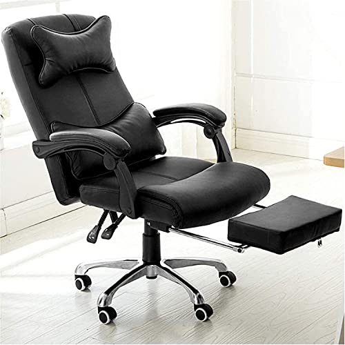 SGKOMN Bürostuhl Schreibtischstuhl Computerstuhl Computerstuhl, Home-Office-Stuhl, stilvoller, lässiger, ergonomischer Boss-Hubdrehstuhl, Lederstuhl, Liegestuhl + Fußstütze, Black SGKOMN Bürostuhl Schreibtischstuhl Computerstuhl Computerstuhl, Home-Office-Stuhl, stilvoller, lässiger, ergonomischer Boss-Hubdrehstuhl, Lederstuhl, Liegestuhl + Fußstütze, Black von SGKOMN