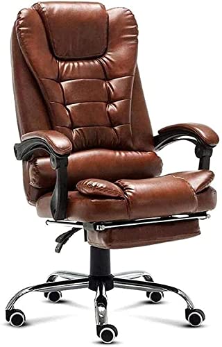 SGKOMN Bürostuhl Schreibtischstuhl Computerstuhl Drehstuhl Computer-Bürostuhl Spielstuhl, Liegestuhl Ergonomischer Chefsessel Hohe Rückenlehne Neigbar Liegend, Brown von SGKOMN