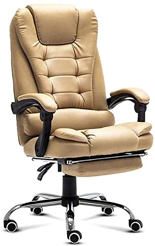 SGKOMN Bürostuhl Schreibtischstuhl Computerstuhl Drehstuhl Computer-Bürostuhl Spielstuhl, Liegestuhl Ergonomischer Chefsessel Hohe Rückenlehne Neigbar Liegend, Khaki von SGKOMN