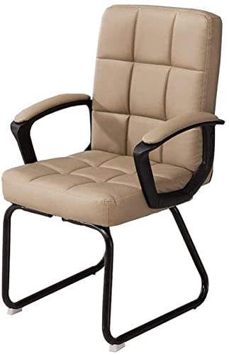SGKOMN Bürostuhl Schreibtischstuhl Computerstuhl Moderner Computerstuhl in Bogenform Konferenzstuhl PU-Sitz Stahlrahmen Personal-/Studentenstuhl, Khaki von SGKOMN