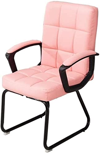 SGKOMN Bürostuhl Schreibtischstuhl Computerstuhl Moderner Computerstuhl in Bogenform Konferenzstuhl PU-Sitz Stahlrahmen Personal-/Studentenstuhl, Pink von SGKOMN