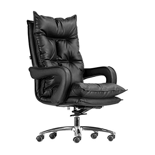 SGKOMN Bürostuhl Schreibtischstuhl Leder Chefsessel Bürostuhl, Business Drehstuhl Lift Chefsessel, Ergonomischer Computer Home Liegesessel, Black SGKOMN Bürostuhl Schreibtischstuhl Leder Chefsessel Bürostuhl, Business Drehstuhl Lift Chefsessel, Ergonomischer Computer Home Liegesessel, Black von SGKOMN