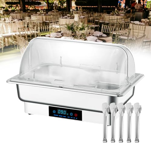 SGKOMN Chafing Dish Buffet-Set mit großem Fassungsvermögen, 9 l, Buffet-Servier- und Warmhaltegerät mit 5 Lebensmittelclips, Warmhaltegerät für gewerbliche Zwecke, transparenter Deck, Grid SGKOMN Chafing Dish Buffet-Set mit großem Fassungsvermögen, 9 l, Buffet-Servier- und Warmhaltegerät mit 5 Lebensmittelclips, Warmhaltegerät für gewerbliche Zwecke, transparenter Deck, Grid von SGKOMN