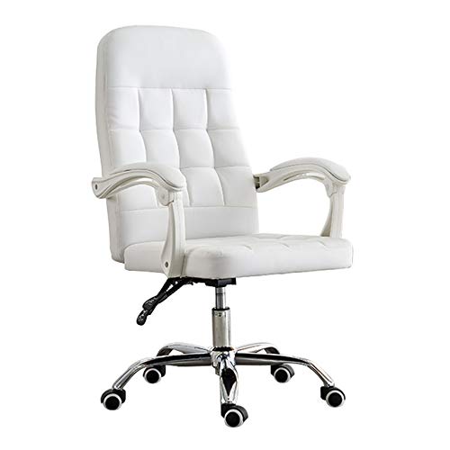 SGKOMN Drehbarer Schreibtischstuhl aus PU-Leder, ergonomischer Arbeitsstuhl, 360-Grad-Dreh-Computerstuhl mit Kippmechanismus, Loungesessel für Schlafzimmer, Wohnzimmer für, White SGKOMN Drehbarer Schreibtischstuhl aus PU-Leder, ergonomischer Arbeitsstuhl, 360-Grad-Dreh-Computerstuhl mit Kippmechanismus, Loungesessel für Schlafzimmer, Wohnzimmer für, White von SGKOMN