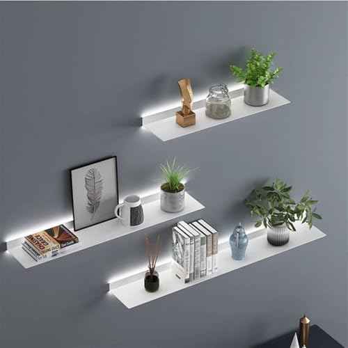 SGKOMN Einfach zu installierendes doppelseitiges Leuchtregal, kreatives Bücherregal aus Aluminiumlegierung zur Wandmontage, schwebendes, an der Wand montiertes Ausstellungsregal, Integ(White 80x21CM) SGKOMN Einfach zu installierendes doppelseitiges Leuchtregal, kreatives Bücherregal aus Aluminiumlegierung zur Wandmontage, schwebendes, an der Wand montiertes Ausstellungsregal, Integ(White 80x21CM) von SGKOMN