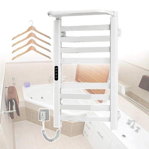 SGKOMN Elektrisch beheizter Handtuchhalter, 360°-Trocknung, wandmontierter Handtuchwärmer für Badezimmer, beheizter Handtuchhalter-Wäscheständer, mit Zeit- und Temperaturregelung, 2, White SGKOMN Elektrisch beheizter Handtuchhalter, 360°-Trocknung, wandmontierter Handtuchwärmer für Badezimmer, beheizter Handtuchhalter-Wäscheständer, mit Zeit- und Temperaturregelung, 2, White von SGKOMN