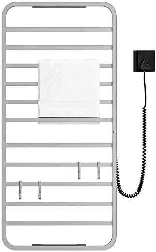 SGKOMN Elektrischer Heizhandtuchhalter, Elektrischer Heizhandtuchhalter mit intelligenter Konstanttemperaturfunktion, Handtuchhalter aus Edelstahl 304, Elektrischer Heiztrockner mit, White von SGKOMN