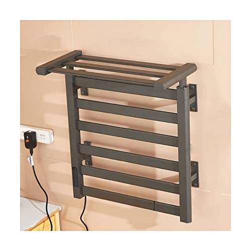SGKOMN Handtuchwärmer, beheizter Handtuchhalter mit thermostatischer Heizung zum Trocknen von Handtüchern auf dem oberen Regal, 190 W, Handtuchwärmer mit Temperaturregelung, 530 mm, Left Out von SGKOMN