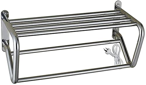 SGKOMN Handtuchwärmer, elektrischer Handtuchwärmer, Regal, elektrischer Handtuchwärmer, wandmontierter Handtuchwärmer aus Edelstahl, Trockengestell, verchromt, 610 x 250 x 250 mm von SGKOMN