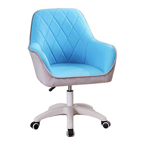SGKOMN PU-gepolsterter Home-Office-Stuhl, Computerstuhl mit mittlerer Rückenlehne, Schminkstuhl, Drehstuhl mit Rollen für das Studium im Wohnzimmer, Blue SGKOMN PU-gepolsterter Home-Office-Stuhl, Computerstuhl mit mittlerer Rückenlehne, Schminkstuhl, Drehstuhl mit Rollen für das Studium im Wohnzimmer, Blue von SGKOMN