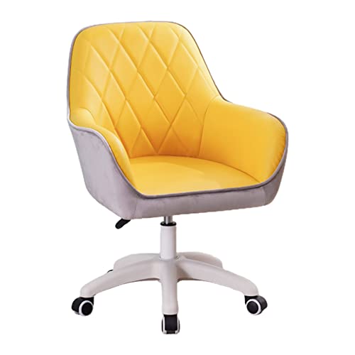 SGKOMN PU-gepolsterter Home-Office-Stuhl, Computerstuhl mit mittlerer Rückenlehne, Schminkstuhl, Drehstuhl mit Rollen für das Studium im Wohnzimmer, Yellow SGKOMN PU-gepolsterter Home-Office-Stuhl, Computerstuhl mit mittlerer Rückenlehne, Schminkstuhl, Drehstuhl mit Rollen für das Studium im Wohnzimmer, Yellow von SGKOMN
