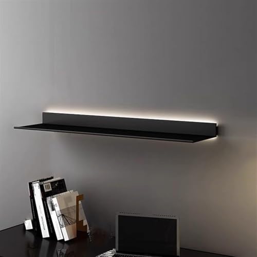SGKOMN Schwebende Regale aus Metall, schwebendes Ausstellungsregal mit eingebautem beleuchtetem LED-Licht, an der Wand montierte lichtemittierende Regale aus Metall, für Wohnzimmer, B(60x23cm) von SGKOMN