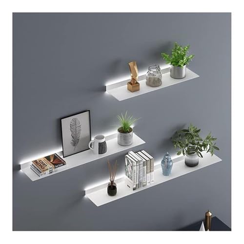 SGKOMN Schwebende Regale zur Wandmontage, beleuchtetes Wandregal mit integriertem LED-Licht, kreative Ausstellungsregale aus Metall für Pflanzenregale oder Bücherregale, Wandregal ent(White 80x15cm) SGKOMN Schwebende Regale zur Wandmontage, beleuchtetes Wandregal mit integriertem LED-Licht, kreative Ausstellungsregale aus Metall für Pflanzenregale oder Bücherregale, Wandregal ent(White 80x15cm) von SGKOMN
