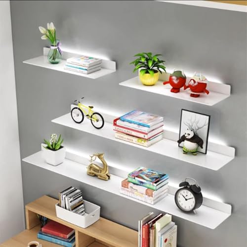 SGKOMN Schwebende Wandregale, Wandregale aus Aluminiumlegierung mit LED-Warmlicht, Abriebfestigkeit, Rostschutz, lichtemittierende Regale SGKOMN Schwebende Wandregale, Wandregale aus Aluminiumlegierung mit LED-Warmlicht, Abriebfestigkeit, Rostschutz, lichtemittierende Regale von SGKOMN