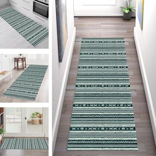 SGLGSTORE Teppich Läufer Flur Küche rutschfest Waschbar Schmutzfangmatte 100X400CM Teppichläufer Küchenläufer Teppichmatten Boho Läuferflur Wohnzimmer Schlafzimmer Meterware Schmutzfangteppich von SGLGSTORE