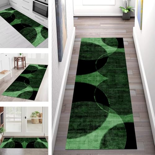 SGLGSTORE Teppich Läufer Flur Küche rutschfest Waschbar Schmutzfangmatte 110X450CM Teppichläufer Kücheläufer Grün Schwarz Teppichmatte Wohnzimmer Schlafzimmer Esszimmer Flurteppich Schmutzfangteppich SGLGSTORE Teppich Läufer Flur Küche rutschfest Waschbar Schmutzfangmatte 110X450CM Teppichläufer Kücheläufer Grün Schwarz Teppichmatte Wohnzimmer Schlafzimmer Esszimmer Flurteppich Schmutzfangteppich von SGLGSTORE