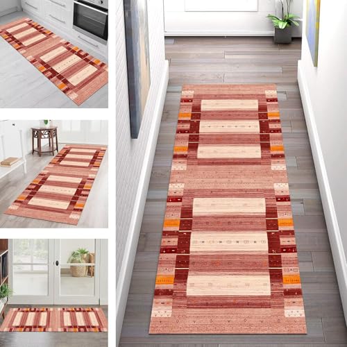 SGLGSTORE Teppich Läufer Flur Küche rutschfest Waschbar Schmutzfangmatte 110X450CM Teppichläufer Küchenläufer Teppichmatten Rot Orange Läuferflur Wohnzimmer Schlafzimmer Meterware Schmutzfangteppich SGLGSTORE Teppich Läufer Flur Küche rutschfest Waschbar Schmutzfangmatte 110X450CM Teppichläufer Küchenläufer Teppichmatten Rot Orange Läuferflur Wohnzimmer Schlafzimmer Meterware Schmutzfangteppich von SGLGSTORE