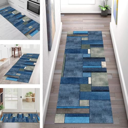 SGLGSTORE Teppich Läufer Flur Küche rutschfest Waschbar Schmutzfangmatte 40X300CM Teppichläufer Kücheläufer Blau Grün Teppichmatte Meterware Wohnzimmer Schlafzimmer Flurteppich Schmutzfangteppich SGLGSTORE Teppich Läufer Flur Küche rutschfest Waschbar Schmutzfangmatte 40X300CM Teppichläufer Kücheläufer Blau Grün Teppichmatte Meterware Wohnzimmer Schlafzimmer Flurteppich Schmutzfangteppich von SGLGSTORE