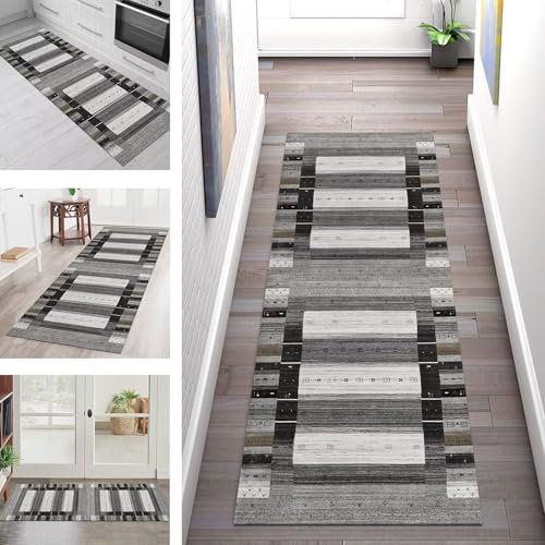 SGLGSTORE Teppich Läufer Flur Küche rutschfest Waschbar Schmutzfangmatte 40X90CM Teppichläufer Küchenläufer Teppichmatten Modern Boho läufer Wohnzimmer Schlafzimmer Meterware Schmutzfangteppich von SGLGSTORE