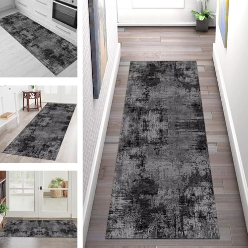SGLGSTORE Teppich Läufer Flur Küche rutschfest Waschbar Schmutzfangmatte 50X100CM Teppichläufer Kücheläufer Dunkelgrau Teppichmatte Wohnzimmer Schlafzimmer Flurteppich Schmutzfangteppich SGLGSTORE Teppich Läufer Flur Küche rutschfest Waschbar Schmutzfangmatte 50X100CM Teppichläufer Kücheläufer Dunkelgrau Teppichmatte Wohnzimmer Schlafzimmer Flurteppich Schmutzfangteppich von SGLGSTORE