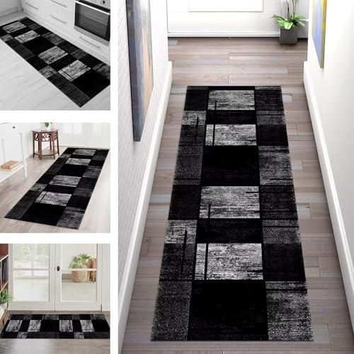 SGLGSTORE Teppich Läufer Flur Küche rutschfest Waschbar Schmutzfangmatte 50X250CM Teppichläufer Kücheläufer Schwarz Teppichmatte Meterware Wohnzimmer Schlafzimmer Flurteppich Schmutzfangteppich SGLGSTORE Teppich Läufer Flur Küche rutschfest Waschbar Schmutzfangmatte 50X250CM Teppichläufer Kücheläufer Schwarz Teppichmatte Meterware Wohnzimmer Schlafzimmer Flurteppich Schmutzfangteppich von SGLGSTORE