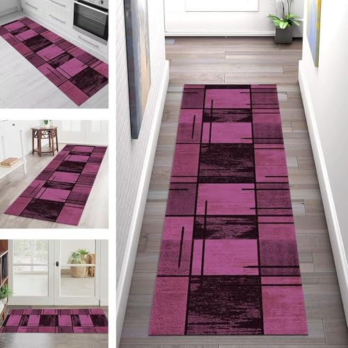 SGLGSTORE Teppich Läufer Flur Küche rutschfest Waschbar Schmutzfangmatte 50X300CM Teppichläufer Kücheläufer Rosa Schwarz Teppichmatte Meterware Wohnzimmer Schlafzimmer Flurteppich Schmutzfangteppich SGLGSTORE Teppich Läufer Flur Küche rutschfest Waschbar Schmutzfangmatte 50X300CM Teppichläufer Kücheläufer Rosa Schwarz Teppichmatte Meterware Wohnzimmer Schlafzimmer Flurteppich Schmutzfangteppich von SGLGSTORE