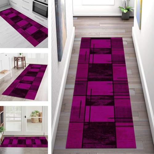 SGLGSTORE Teppich Läufer Flur Küche rutschfest Waschbar Schmutzfangmatte 50X400CM Teppichläufer Kücheläufer Violett 3D Teppichmatte Meterware Wohnzimmer Schlafzimmer Flurteppich Schmutzfangteppich SGLGSTORE Teppich Läufer Flur Küche rutschfest Waschbar Schmutzfangmatte 50X400CM Teppichläufer Kücheläufer Violett 3D Teppichmatte Meterware Wohnzimmer Schlafzimmer Flurteppich Schmutzfangteppich von SGLGSTORE