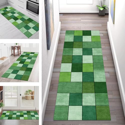 SGLGSTORE Teppich Läufer Flur Küche rutschfest Waschbar Schmutzfangmatte 50X500CM Teppichläufer Kücheläufer Grün Geometrisch Teppichmatte Meterware Wohnzimmer Schlafzimmer Esszimmer Flurteppich SGLGSTORE Teppich Läufer Flur Küche rutschfest Waschbar Schmutzfangmatte 50X500CM Teppichläufer Kücheläufer Grün Geometrisch Teppichmatte Meterware Wohnzimmer Schlafzimmer Esszimmer Flurteppich von SGLGSTORE