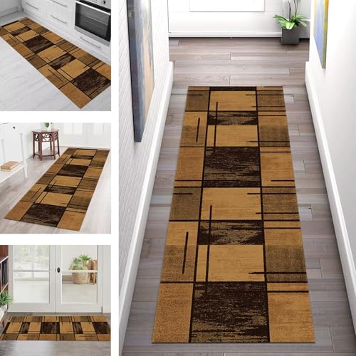 SGLGSTORE Teppich Läufer Flur Küche rutschfest Waschbar Schmutzfangmatte 60X305CM Teppichläufer Kücheläufer Braun Schwarz Teppichmatte Meterware Wohnzimmer Schlafzimmer Flurteppich Schmutzfangteppich SGLGSTORE Teppich Läufer Flur Küche rutschfest Waschbar Schmutzfangmatte 60X305CM Teppichläufer Kücheläufer Braun Schwarz Teppichmatte Meterware Wohnzimmer Schlafzimmer Flurteppich Schmutzfangteppich von SGLGSTORE