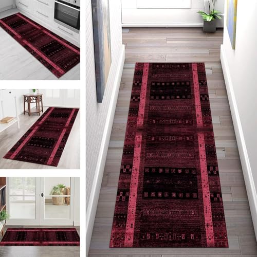 SGLGSTORE Teppich Läufer Flur Küche rutschfest Waschbar Schmutzfangmatte 70X150CM Teppichläufer Kücheläufer Rot Schwarz Teppichmatte Wohnzimmer Schlafzimmer Esszimmer Flurteppich Schmutzfangteppich SGLGSTORE Teppich Läufer Flur Küche rutschfest Waschbar Schmutzfangmatte 70X150CM Teppichläufer Kücheläufer Rot Schwarz Teppichmatte Wohnzimmer Schlafzimmer Esszimmer Flurteppich Schmutzfangteppich von SGLGSTORE