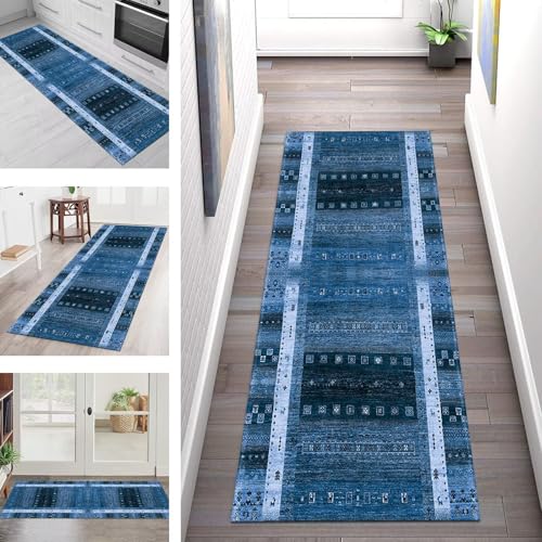 SGLGSTORE Teppich Läufer Flur Küche rutschfest Waschbar Schmutzfangmatte 70X400CM Teppichläufer Kücheläufer Blau Teppichmatte Wohnzimmer Schlafzimmer Esszimmer Flurteppich Schmutzfangteppich SGLGSTORE Teppich Läufer Flur Küche rutschfest Waschbar Schmutzfangmatte 70X400CM Teppichläufer Kücheläufer Blau Teppichmatte Wohnzimmer Schlafzimmer Esszimmer Flurteppich Schmutzfangteppich von SGLGSTORE