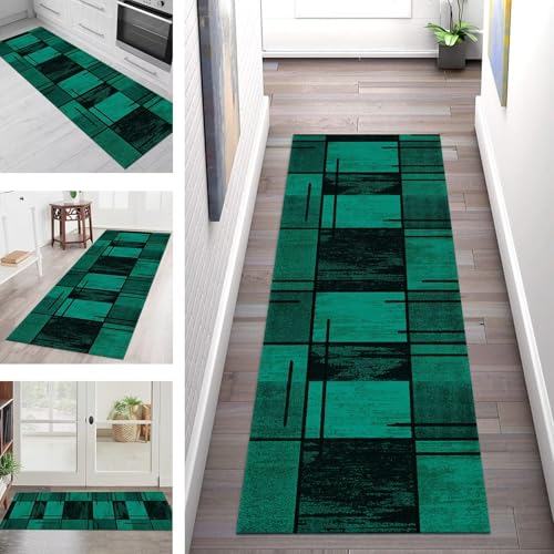 SGLGSTORE Teppich Läufer Flur Küche rutschfest Waschbar Schmutzfangmatte 70X400CM Teppichläufer Kücheläufer Grün Schwarz Teppichmatte Meterware Wohnzimmer Schlafzimmer Flurteppich Schmutzfangteppich SGLGSTORE Teppich Läufer Flur Küche rutschfest Waschbar Schmutzfangmatte 70X400CM Teppichläufer Kücheläufer Grün Schwarz Teppichmatte Meterware Wohnzimmer Schlafzimmer Flurteppich Schmutzfangteppich von SGLGSTORE