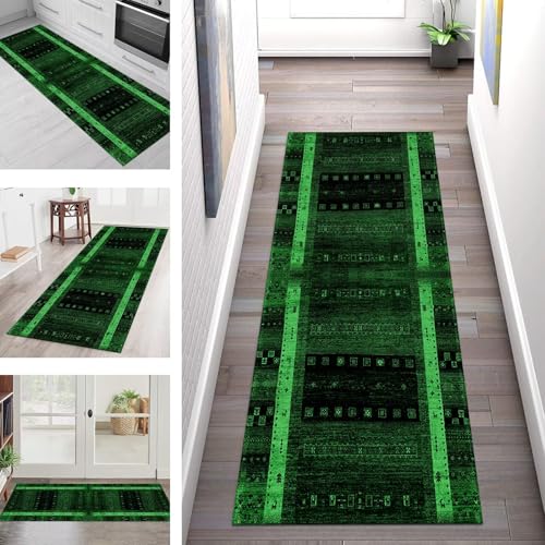 SGLGSTORE Teppich Läufer Flur Küche rutschfest Waschbar Schmutzfangmatte 80X500CM Teppichläufer Kücheläufer Dunkelgrün Teppichmatte Wohnzimmer Schlafzimmer Esszimmer Flurteppich Schmutzfangteppich SGLGSTORE Teppich Läufer Flur Küche rutschfest Waschbar Schmutzfangmatte 80X500CM Teppichläufer Kücheläufer Dunkelgrün Teppichmatte Wohnzimmer Schlafzimmer Esszimmer Flurteppich Schmutzfangteppich von SGLGSTORE