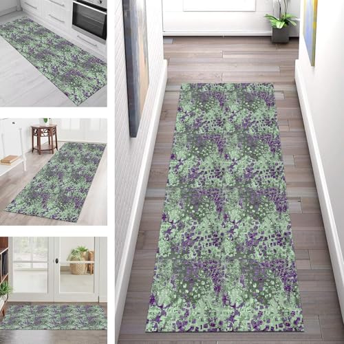 SGLGSTORE Teppich Läufer Flur Küche rutschfest Waschbar Schmutzfangmatte 90X500CM Teppichläufer Kücheläufer Violett Grün Teppichmatte Wohnzimmer Schlafzimmer Esszimmer Flurteppich Schmutzfangteppich SGLGSTORE Teppich Läufer Flur Küche rutschfest Waschbar Schmutzfangmatte 90X500CM Teppichläufer Kücheläufer Violett Grün Teppichmatte Wohnzimmer Schlafzimmer Esszimmer Flurteppich Schmutzfangteppich von SGLGSTORE