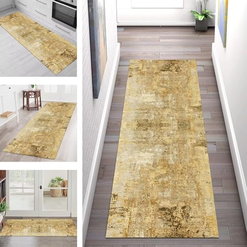 SGLGSTORE Teppich Läufer Flur Küche rutschfest Waschbar Schmutzfangmatte Abstrakt Teppichläufer Küchenläufer Teppichmatten 110X400CM Läufer Wohnzimmer Schlafzimmer Meterware Schmutzfangteppich von SGLGSTORE