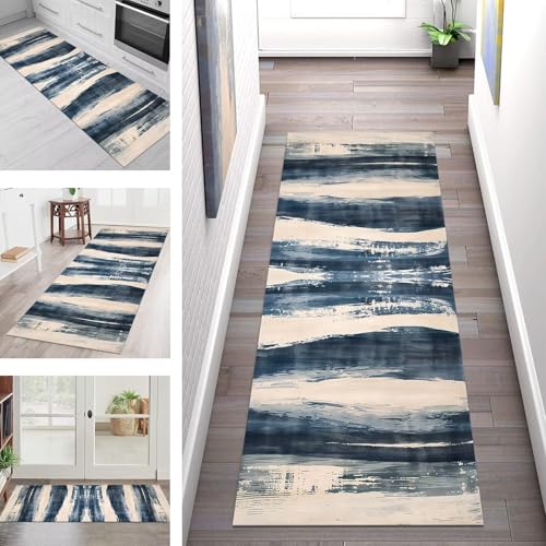 SGLGSTORE Teppich Läufer Flur Küche rutschfest Waschbar Schmutzfangmatte Blau Braun 3D Teppichläufer Kücheläufer 100X400CM Teppichmatte Meterware Wohnzimmer Schlafzimmer Schmutzfangteppich SGLGSTORE Teppich Läufer Flur Küche rutschfest Waschbar Schmutzfangmatte Blau Braun 3D Teppichläufer Kücheläufer 100X400CM Teppichmatte Meterware Wohnzimmer Schlafzimmer Schmutzfangteppich von SGLGSTORE