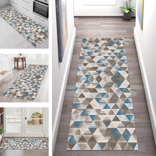 SGLGSTORE Teppich Läufer Flur Küche rutschfest Waschbar Schmutzfangmatte Blau Braun Grau Teppichläufer Küchenläufer Teppichmatten 70X100CM Wohnzimmer Schlafzimmer Meterware Schmutzfangteppich SGLGSTORE Teppich Läufer Flur Küche rutschfest Waschbar Schmutzfangmatte Blau Braun Grau Teppichläufer Küchenläufer Teppichmatten 70X100CM Wohnzimmer Schlafzimmer Meterware Schmutzfangteppich von SGLGSTORE