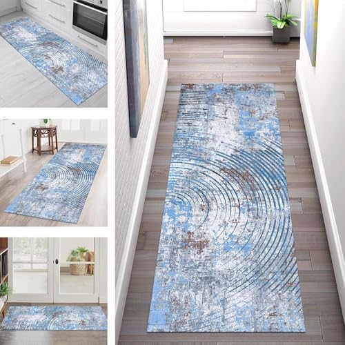 SGLGSTORE Teppich Läufer Flur Küche rutschfest Waschbar Schmutzfangmatte Blau Braun Violett Teppichläufer Kücheläufer 120X450CM Teppichmatte Meterware Wohnzimmer Schlafzimmer Schmutzfangteppich SGLGSTORE Teppich Läufer Flur Küche rutschfest Waschbar Schmutzfangmatte Blau Braun Violett Teppichläufer Kücheläufer 120X450CM Teppichmatte Meterware Wohnzimmer Schlafzimmer Schmutzfangteppich von SGLGSTORE