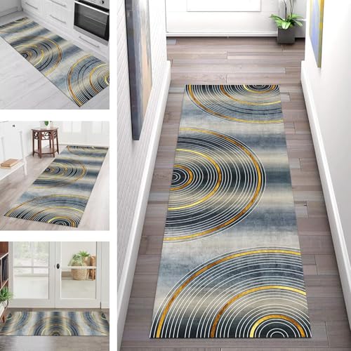 SGLGSTORE Teppich Läufer Flur Küche rutschfest Waschbar Schmutzfangmatte Blau Grau Grün Teppichläufer Kücheläufer 110X350CM Teppichmatte Meterware Wohnzimmer Schlafzimmer Schmutzfangküchenteppich SGLGSTORE Teppich Läufer Flur Küche rutschfest Waschbar Schmutzfangmatte Blau Grau Grün Teppichläufer Kücheläufer 110X350CM Teppichmatte Meterware Wohnzimmer Schlafzimmer Schmutzfangküchenteppich von SGLGSTORE