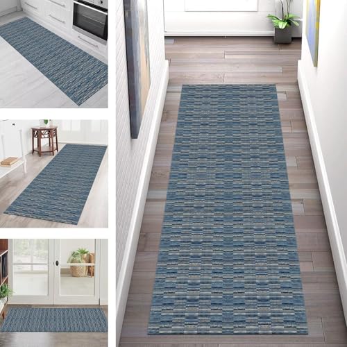 SGLGSTORE Teppich Läufer Flur Küche rutschfest Waschbar Schmutzfangmatte Blau Grau Teppichläufer Küchenläufer Teppichmatten 110X500CM Läufer Wohnzimmer Schlafzimmer Schmutzfangteppich SGLGSTORE Teppich Läufer Flur Küche rutschfest Waschbar Schmutzfangmatte Blau Grau Teppichläufer Küchenläufer Teppichmatten 110X500CM Läufer Wohnzimmer Schlafzimmer Schmutzfangteppich von SGLGSTORE