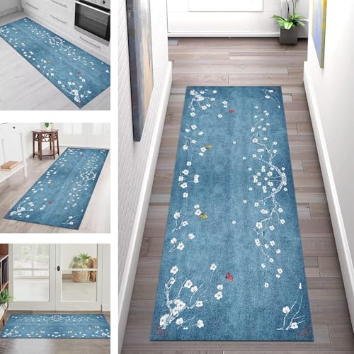 SGLGSTORE Teppich Läufer Flur Küche rutschfest Waschbar Schmutzfangmatte Blau Teppichläufer Kücheläufer 70X150CM Teppichmatte Meterware Wohnzimmer Schlafzimmer Schmutzfangteppich Flurläufer SGLGSTORE Teppich Läufer Flur Küche rutschfest Waschbar Schmutzfangmatte Blau Teppichläufer Kücheläufer 70X150CM Teppichmatte Meterware Wohnzimmer Schlafzimmer Schmutzfangteppich Flurläufer von SGLGSTORE