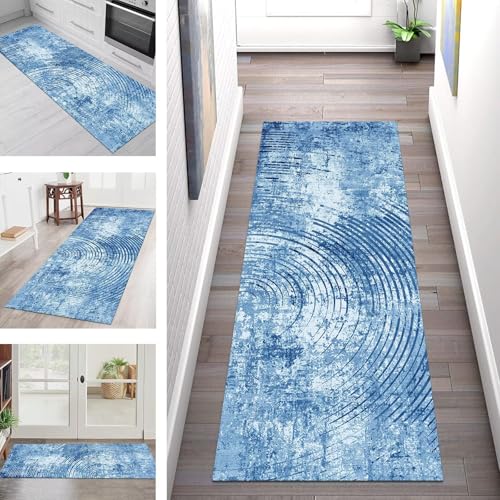 SGLGSTORE Teppich Läufer Flur Küche rutschfest Waschbar Schmutzfangmatte Blau Teppichläufer Kücheläufer 80X120CM Teppichmatte Meterware Wohnzimmer Schlafzimmer Schmutzfangteppich SGLGSTORE Teppich Läufer Flur Küche rutschfest Waschbar Schmutzfangmatte Blau Teppichläufer Kücheläufer 80X120CM Teppichmatte Meterware Wohnzimmer Schlafzimmer Schmutzfangteppich von SGLGSTORE