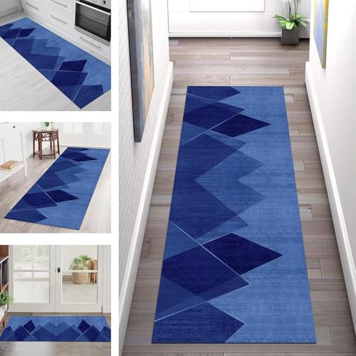 SGLGSTORE Teppich Läufer Flur Küche rutschfest Waschbar Schmutzfangmatte Blau Teppichläufer Küchenläufer Teppichmatten 110X500CM Läufer Wohnzimmer Schlafzimmer Meterware Schmutzfangteppich SGLGSTORE Teppich Läufer Flur Küche rutschfest Waschbar Schmutzfangmatte Blau Teppichläufer Küchenläufer Teppichmatten 110X500CM Läufer Wohnzimmer Schlafzimmer Meterware Schmutzfangteppich von SGLGSTORE