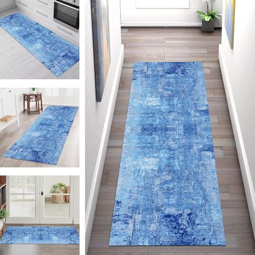 SGLGSTORE Teppich Läufer Flur Küche rutschfest Waschbar Schmutzfangmatte Blau Violett Teppichläufer Küchenläufer Teppichmatten 40X60CM Läufer Wohnzimmer Schlafzimmer Meterware Schmutzfangteppich von SGLGSTORE