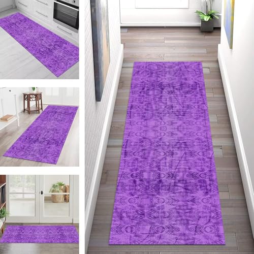 SGLGSTORE Teppich Läufer Flur Küche rutschfest Waschbar Schmutzfangmatte Blau-Violett Teppichläufer Küchenläufer Teppichmatten 50X50CM Läufer Wohnzimmer Schlafzimmer Meterware Schmutzfangteppich von SGLGSTORE