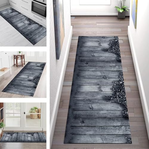 SGLGSTORE Teppich Läufer Flur Küche rutschfest Waschbar Schmutzfangmatte Blaugrau Teppichläufer Küchenläufer Teppichmatten 44X120CM Läufer Wohnzimmer Schlafzimmer Meterware Schmutzfangteppich SGLGSTORE Teppich Läufer Flur Küche rutschfest Waschbar Schmutzfangmatte Blaugrau Teppichläufer Küchenläufer Teppichmatten 44X120CM Läufer Wohnzimmer Schlafzimmer Meterware Schmutzfangteppich von SGLGSTORE