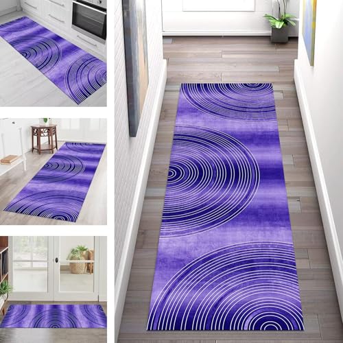 SGLGSTORE Teppich Läufer Flur Küche rutschfest Waschbar Schmutzfangmatte Blauviolett Weiß Teppichläufer Kücheläufer 90X120CM Teppichmatte Meterware Wohnzimmer Schlafzimmer Schmutzfangteppich SGLGSTORE Teppich Läufer Flur Küche rutschfest Waschbar Schmutzfangmatte Blauviolett Weiß Teppichläufer Kücheläufer 90X120CM Teppichmatte Meterware Wohnzimmer Schlafzimmer Schmutzfangteppich von SGLGSTORE