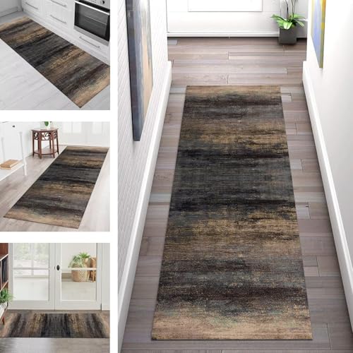 SGLGSTORE Teppich Läufer Flur Küche rutschfest Waschbar Schmutzfangmatte Braun Blau Schwarz Teppichläufer Kücheläufer 40X90CM Teppichmatte Meterware Wohnzimmer Schlafzimmer Schmutzfangteppich SGLGSTORE Teppich Läufer Flur Küche rutschfest Waschbar Schmutzfangmatte Braun Blau Schwarz Teppichläufer Kücheläufer 40X90CM Teppichmatte Meterware Wohnzimmer Schlafzimmer Schmutzfangteppich von SGLGSTORE