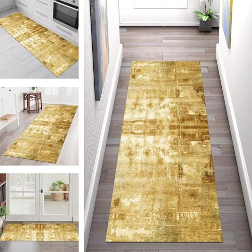 SGLGSTORE Teppich Läufer Flur Küche rutschfest Waschbar Schmutzfangmatte Braun Gelb Teppichläufer Kücheläufer 70X150CM Teppichmatte Meterware Wohnzimmer Schlafzimmer Schmutzfangteppich Flurläufer SGLGSTORE Teppich Läufer Flur Küche rutschfest Waschbar Schmutzfangmatte Braun Gelb Teppichläufer Kücheläufer 70X150CM Teppichmatte Meterware Wohnzimmer Schlafzimmer Schmutzfangteppich Flurläufer von SGLGSTORE